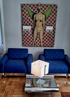 Italian Acrylic and Plexiglas Table lamp after Pauil Mayen