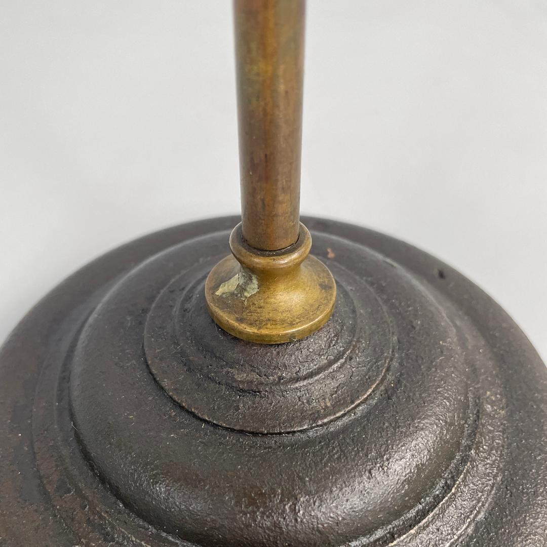 Italian adjustable brass and glass table lamp with ceramic switch, early 1900s 13