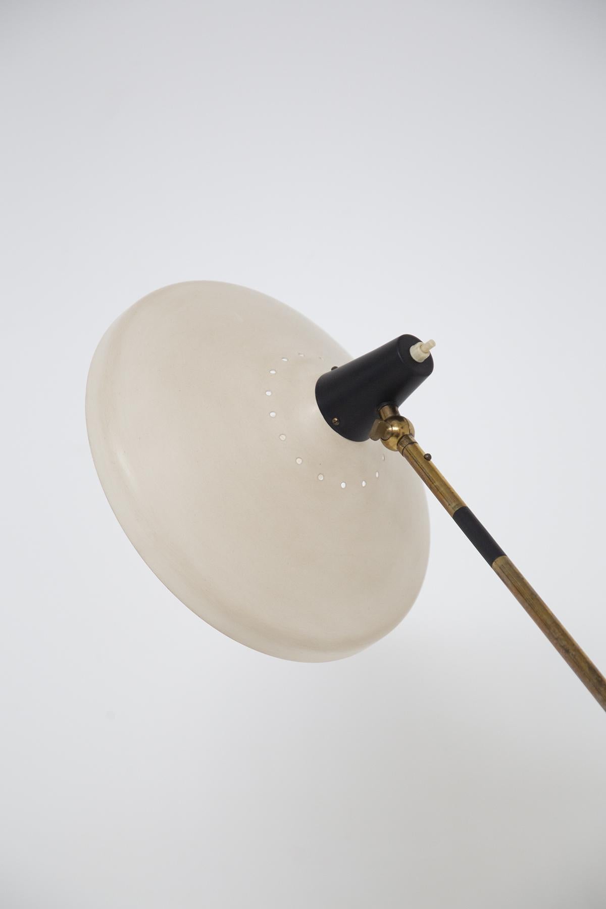 Mid-20th Century Italian Adjustable Brass and Marble Floor Lamp