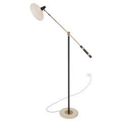 Vintage Italian Adjustable Brass and Marble Floor Lamp