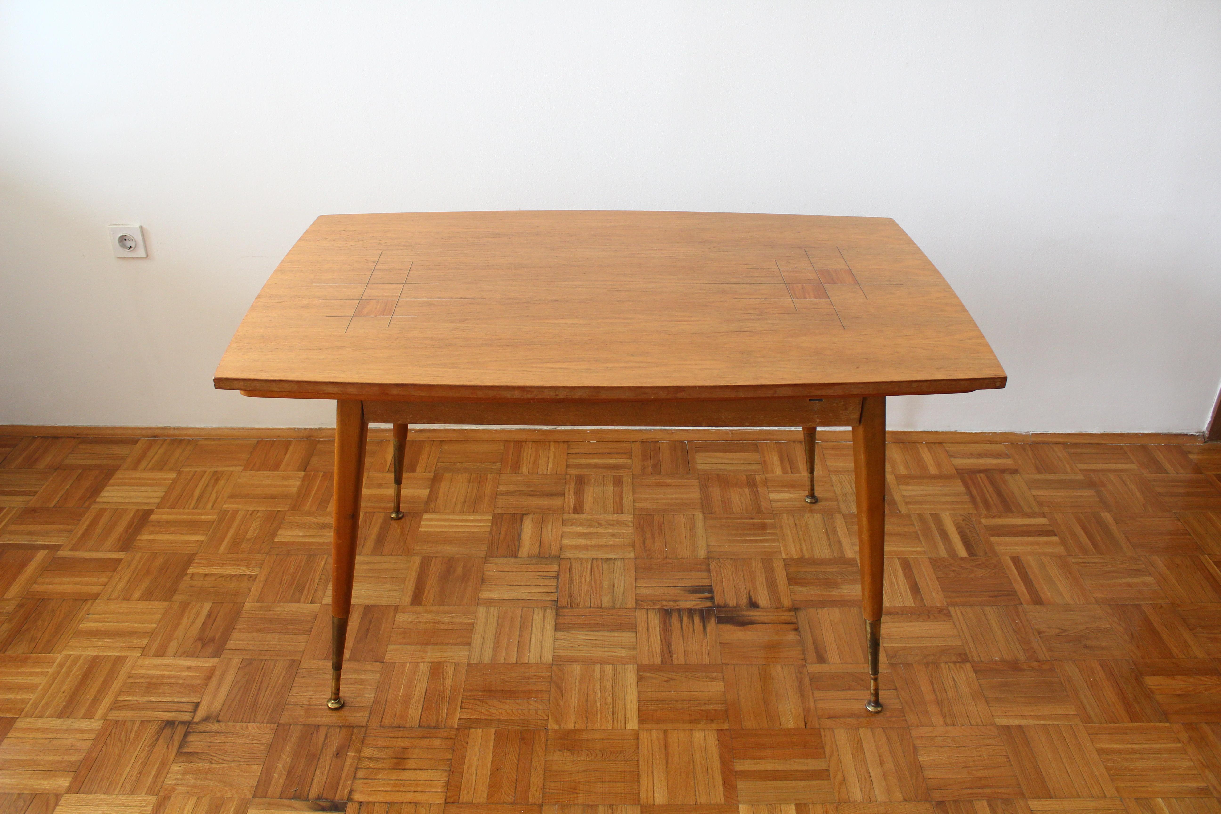 Brass Italian Adjustable Dining Table 1950s For Sale