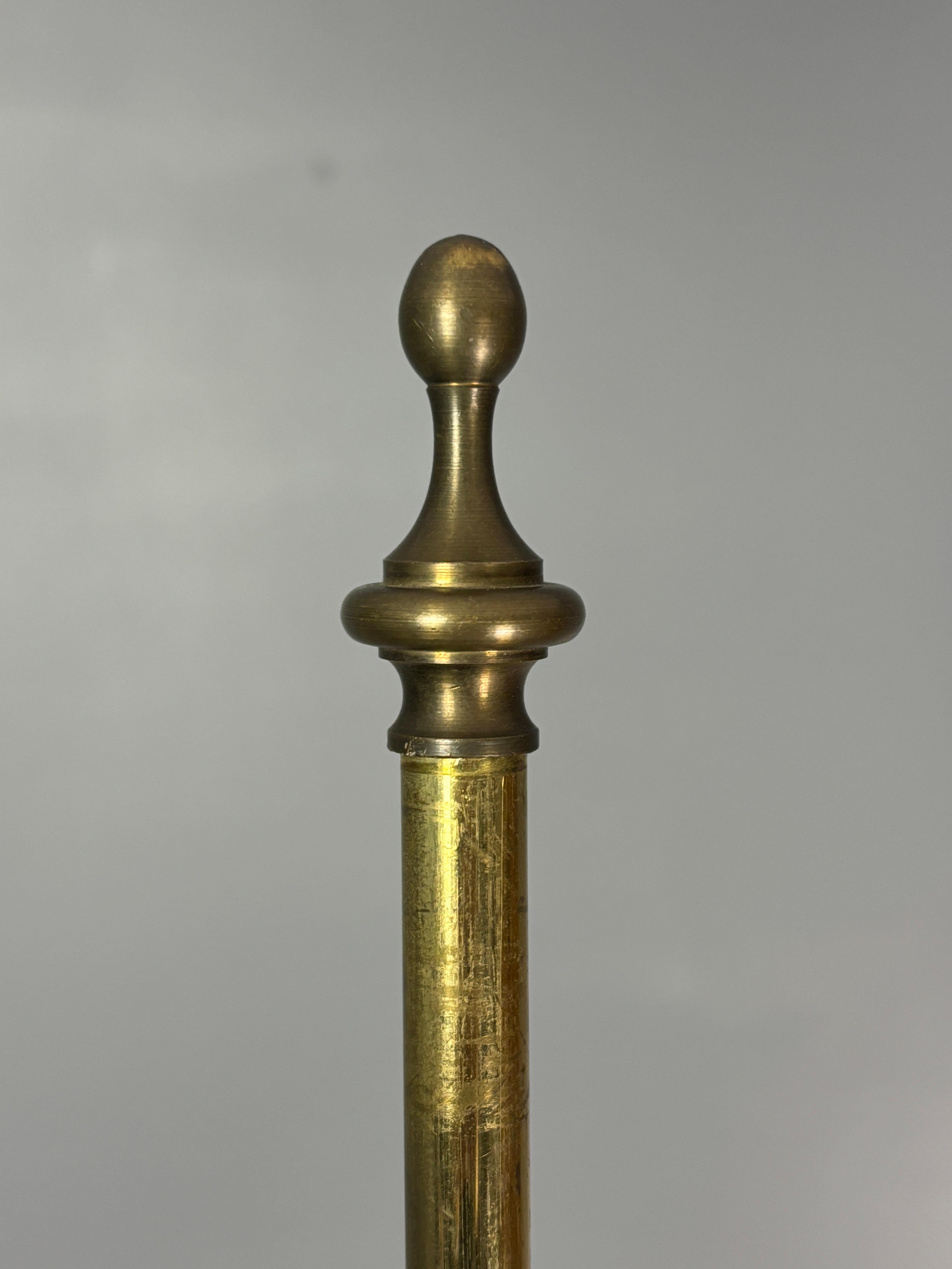 Italian Adjustable Floor Lamp in Pencil Reed, Bamboo, Rattan and Brass, 1970s For Sale 6