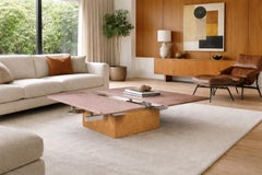 Table basse italienne réglable en érable piqué par Giovanni Offredi pour Saporiti