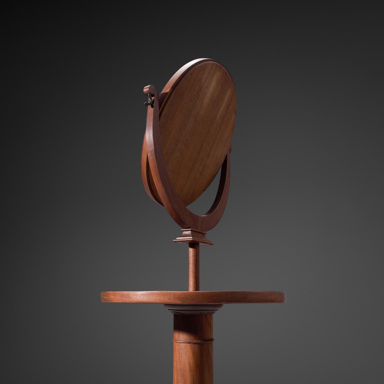 Italian Adjustable Oval Mirror in Walnut 1