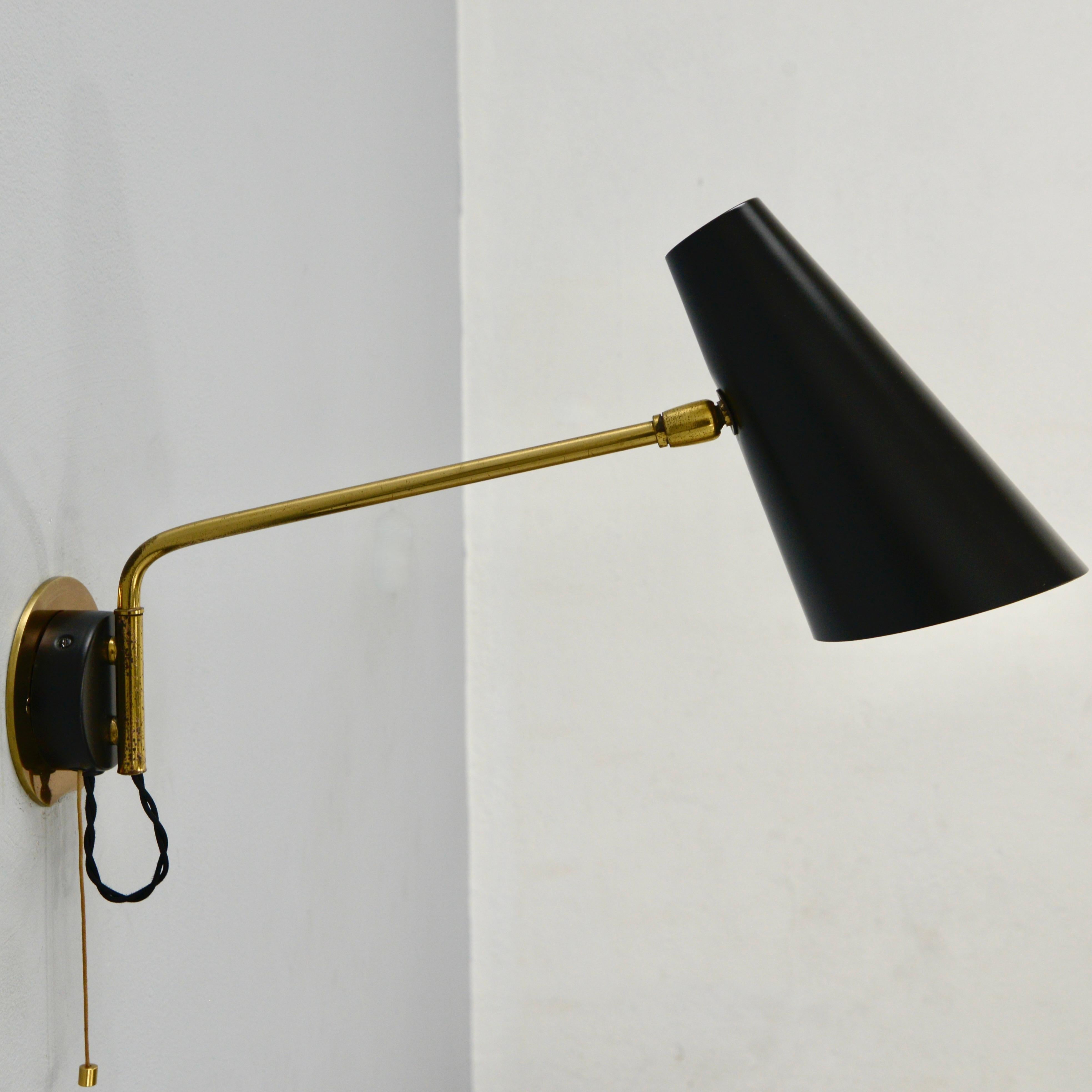 Patinated Italian Adjustable Sconce with Pull String Switch