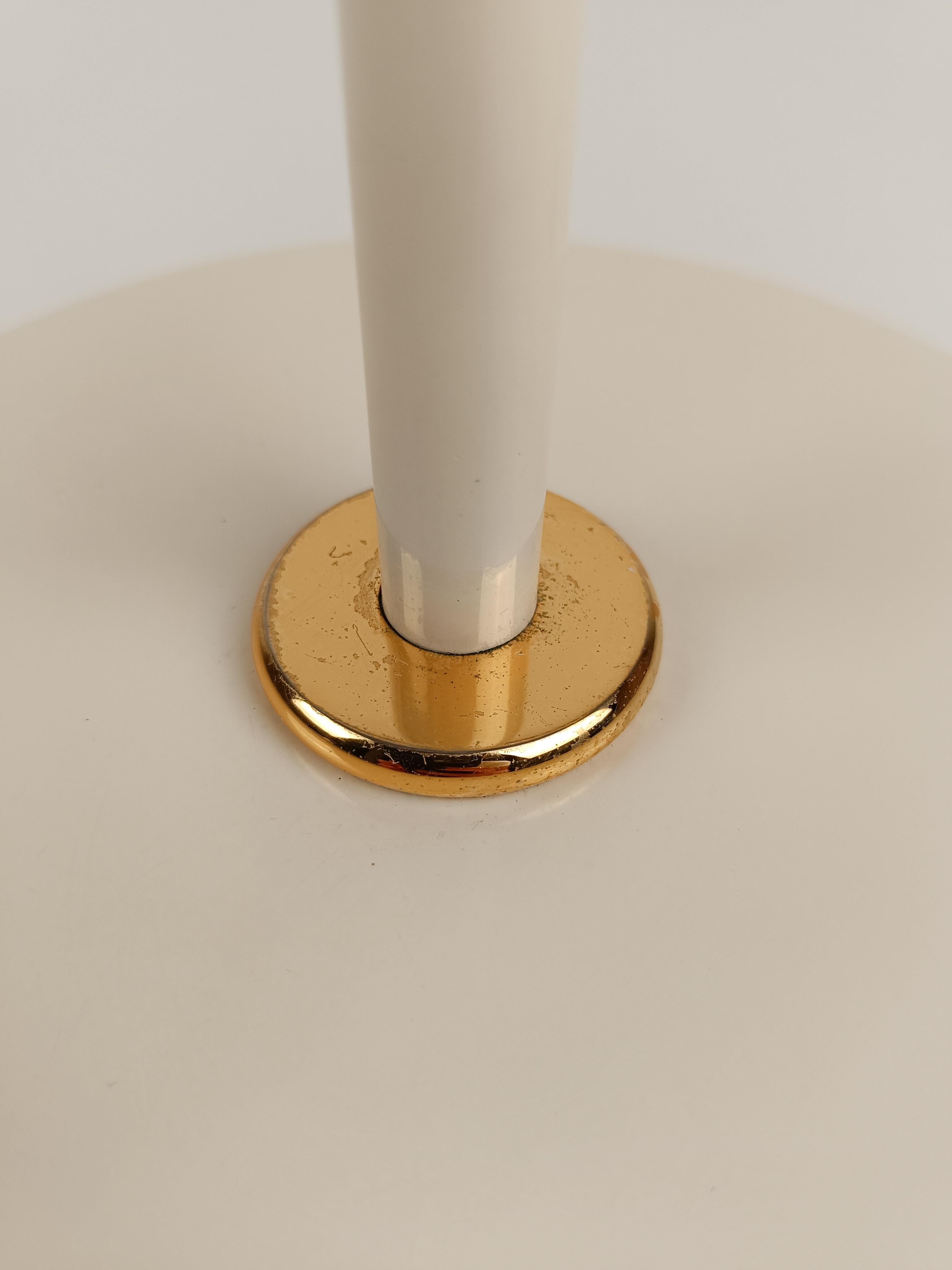Italian Adjustable Table Lamp in Ivory White & Gilded Metal By F. Fabbian, 70s For Sale 13