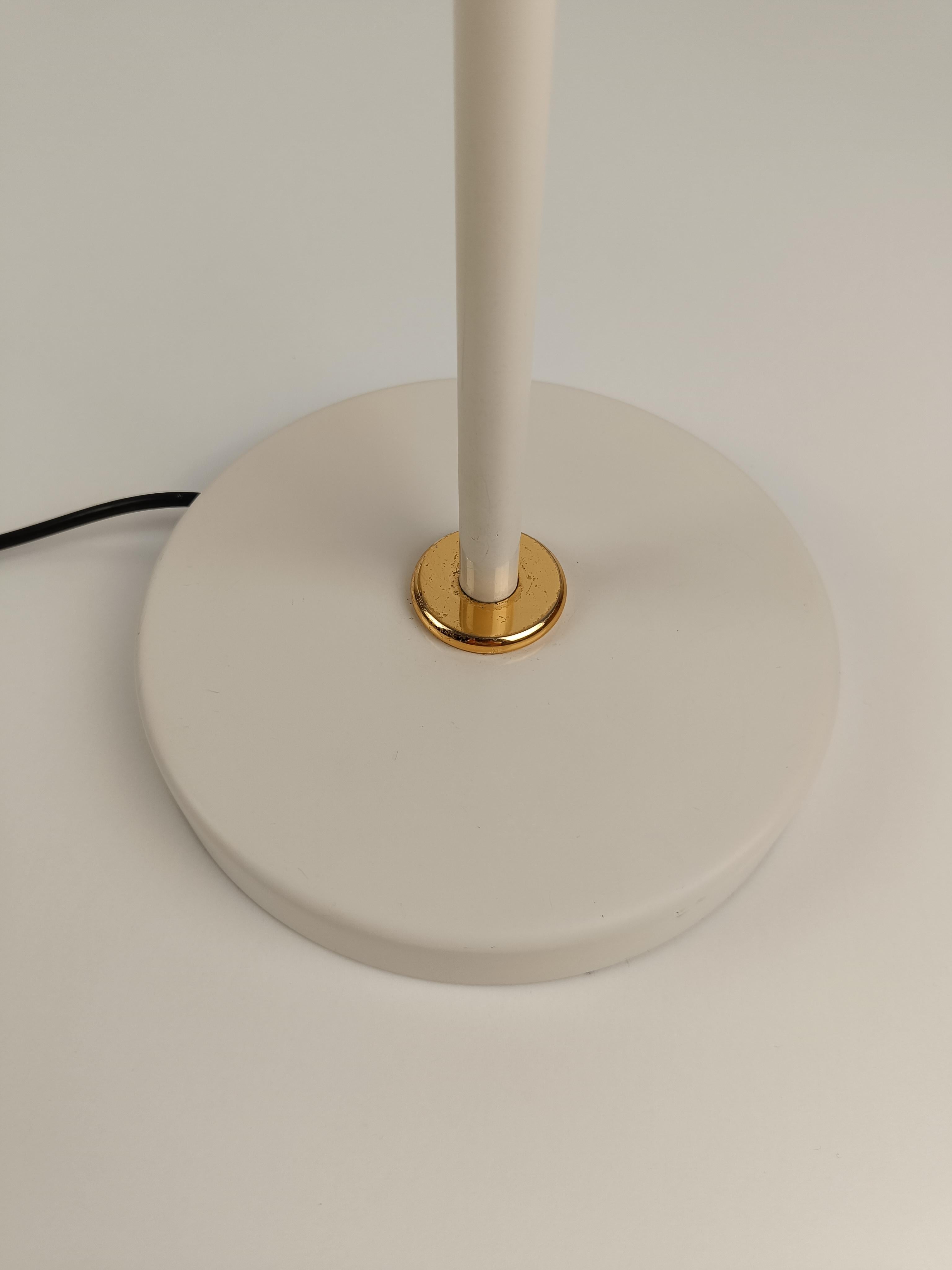 Italian Adjustable Table Lamp in Ivory White & Gilded Metal By F. Fabbian, 70s For Sale 14
