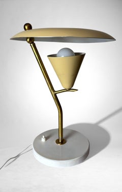 Italian Adjustable Table Lamp In Metal And Brass