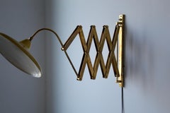 Italian, Adjustable Wall Light, Brass, Yellow Lacquered Metal, Italy, 1940s