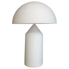 Italian Adjustable White Glass Atollo Lamp by Magistretti for Oluce, 1977