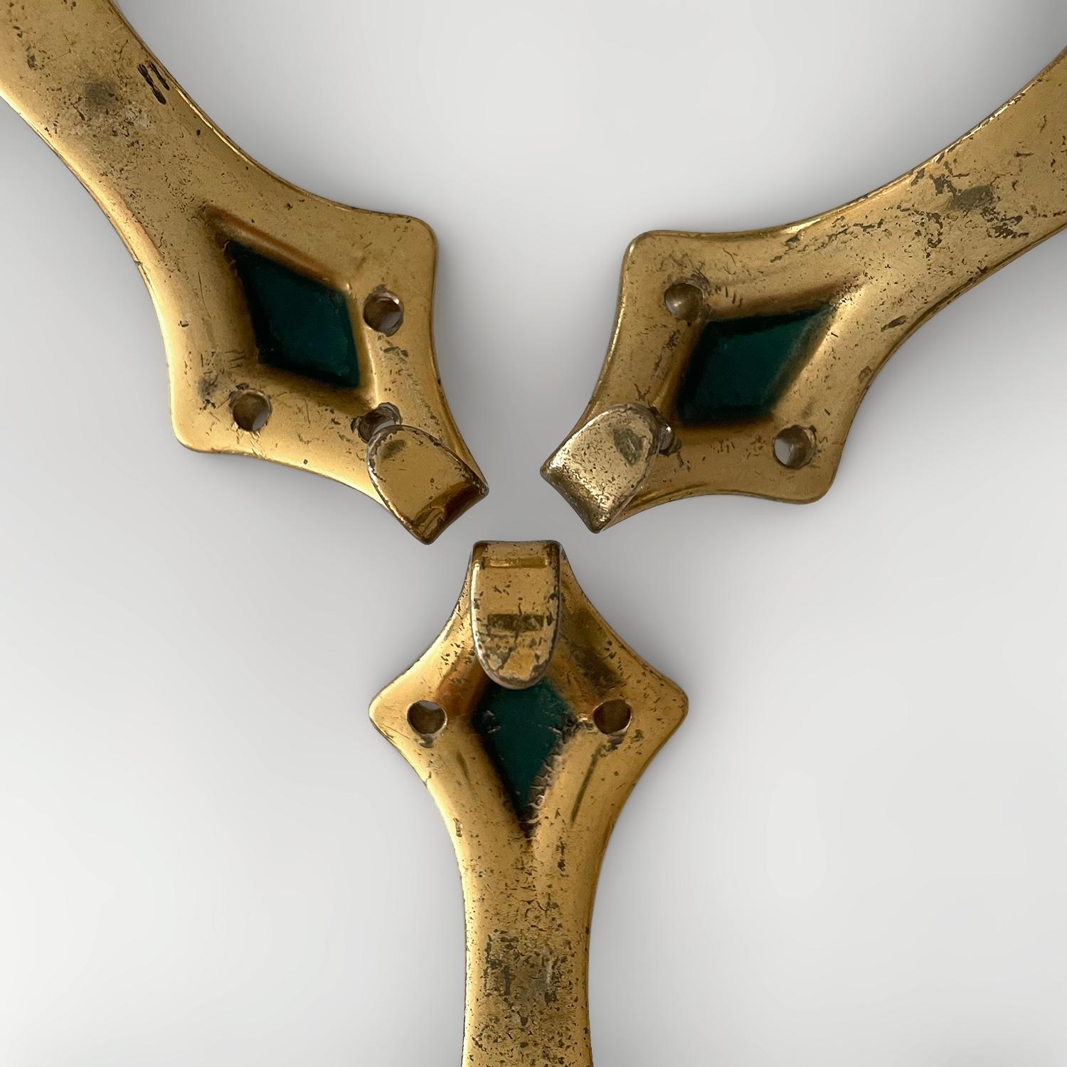Mid-20th Century Italian Aged Brass Wall Hooks - 3 available  For Sale