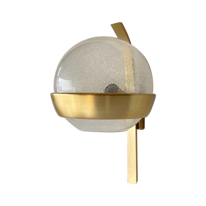 Lámpara individual italiana de vidrio con burbujas de aire y metal dorado, años 60, Italia en venta