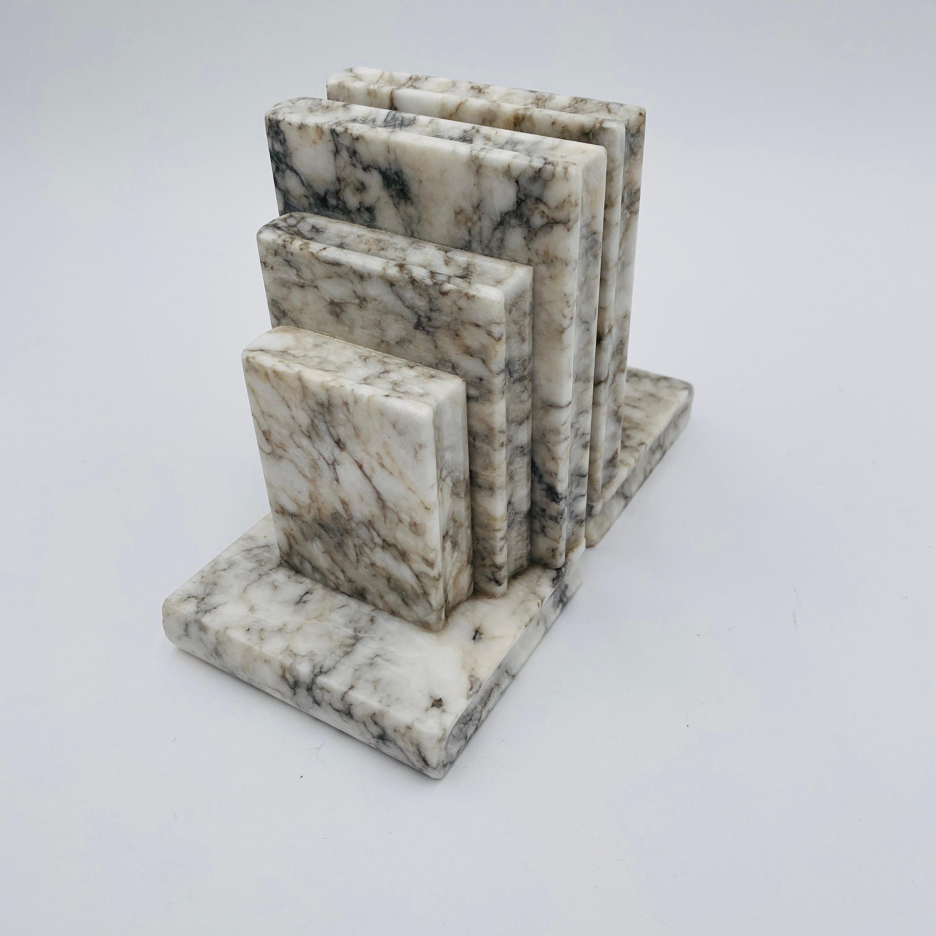 Italian Alabaster Art Deco Bookends In Good Condition In San Juan Capistrano, CA