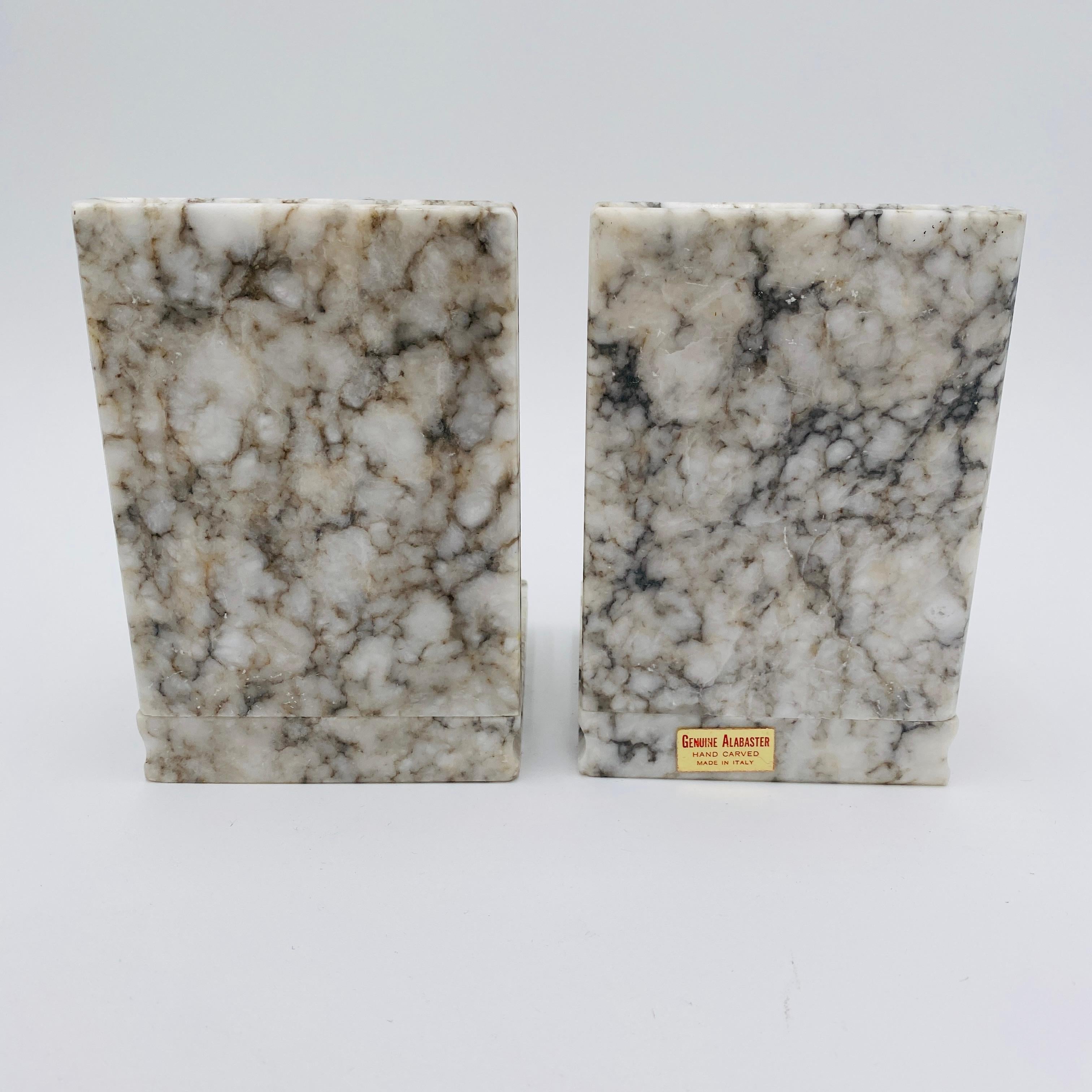 Italian Alabaster Art Deco Bookends 1