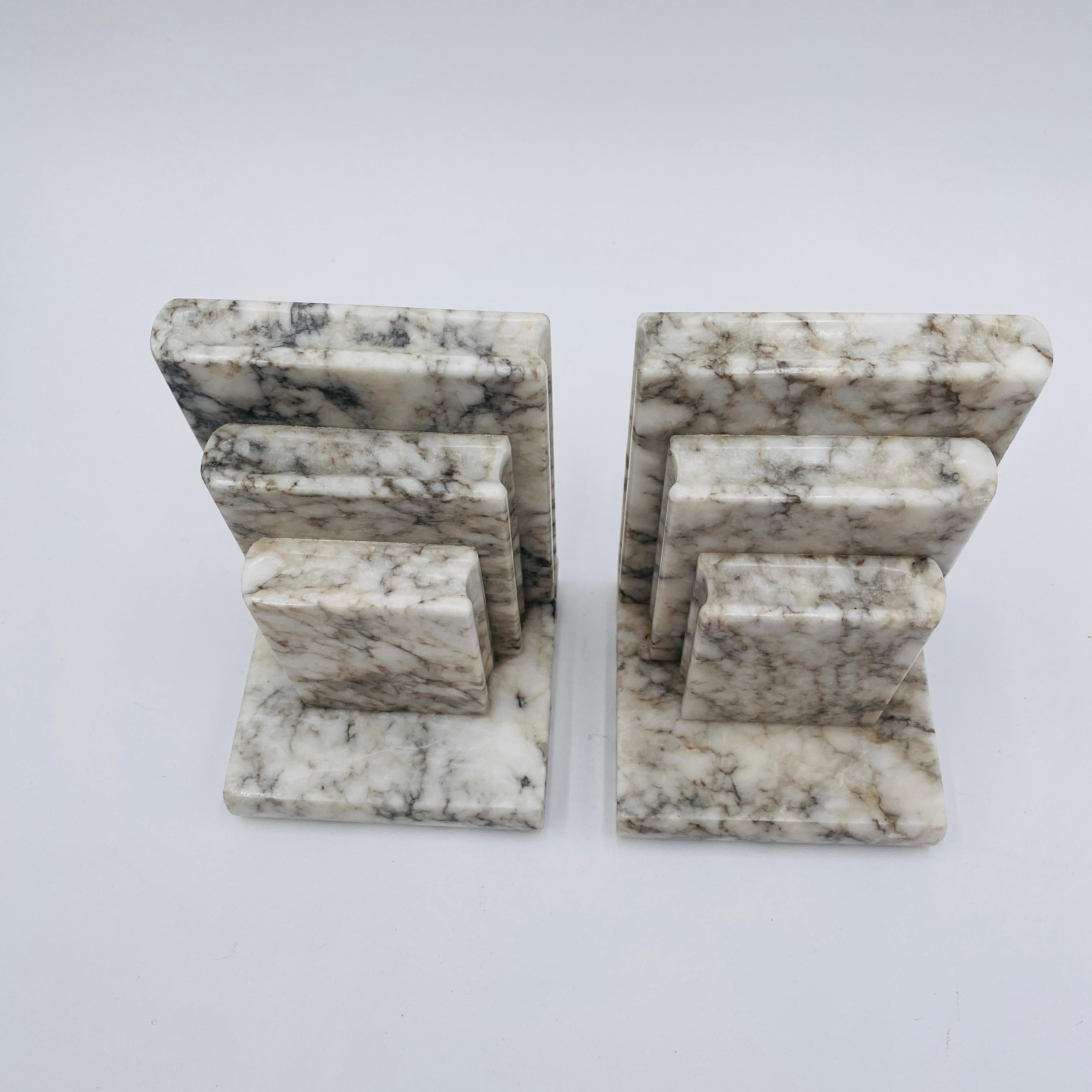 Italian Alabaster Art Deco Bookends 2