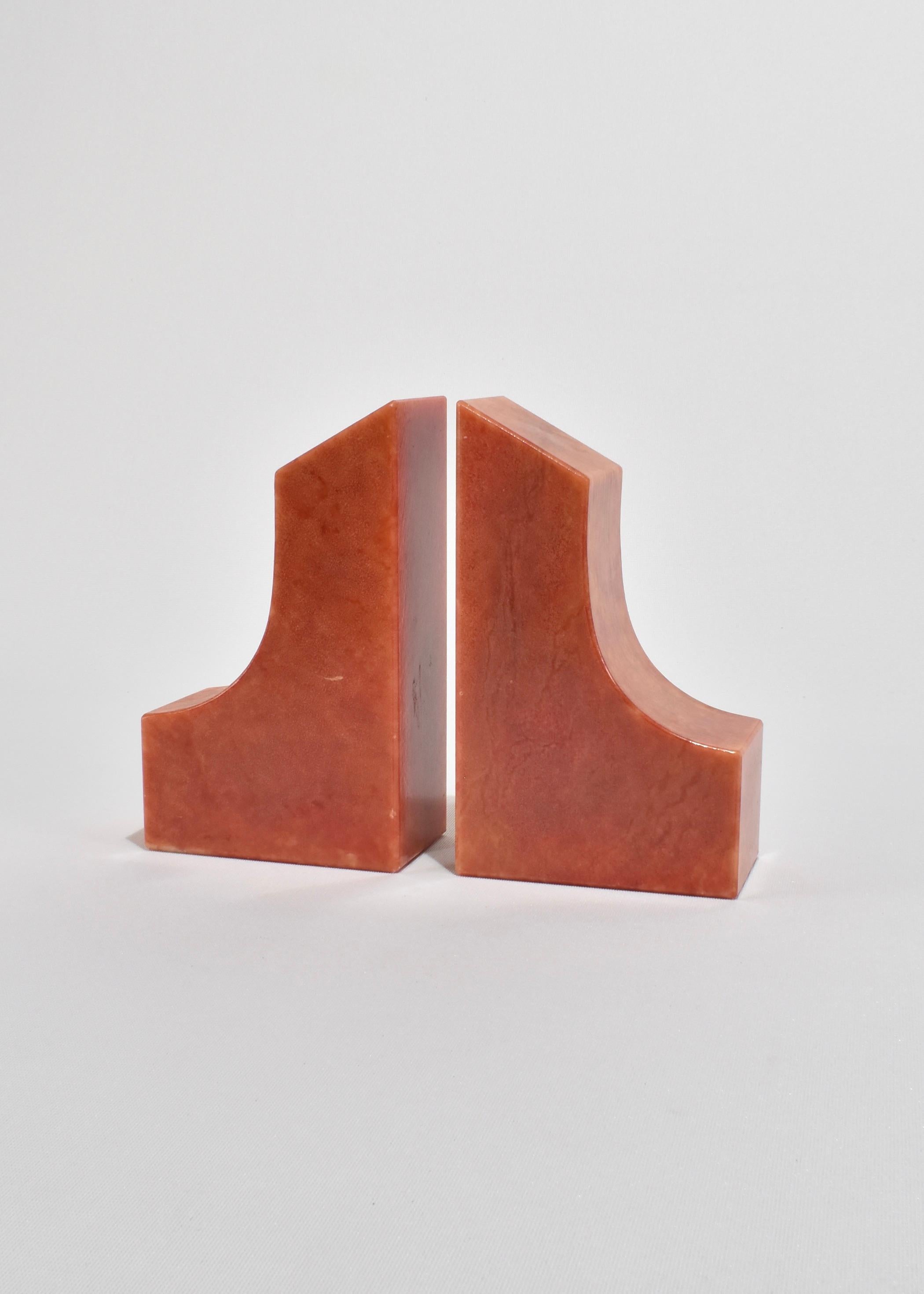 Italian Alabaster Bookends In Good Condition For Sale In Richmond, VA