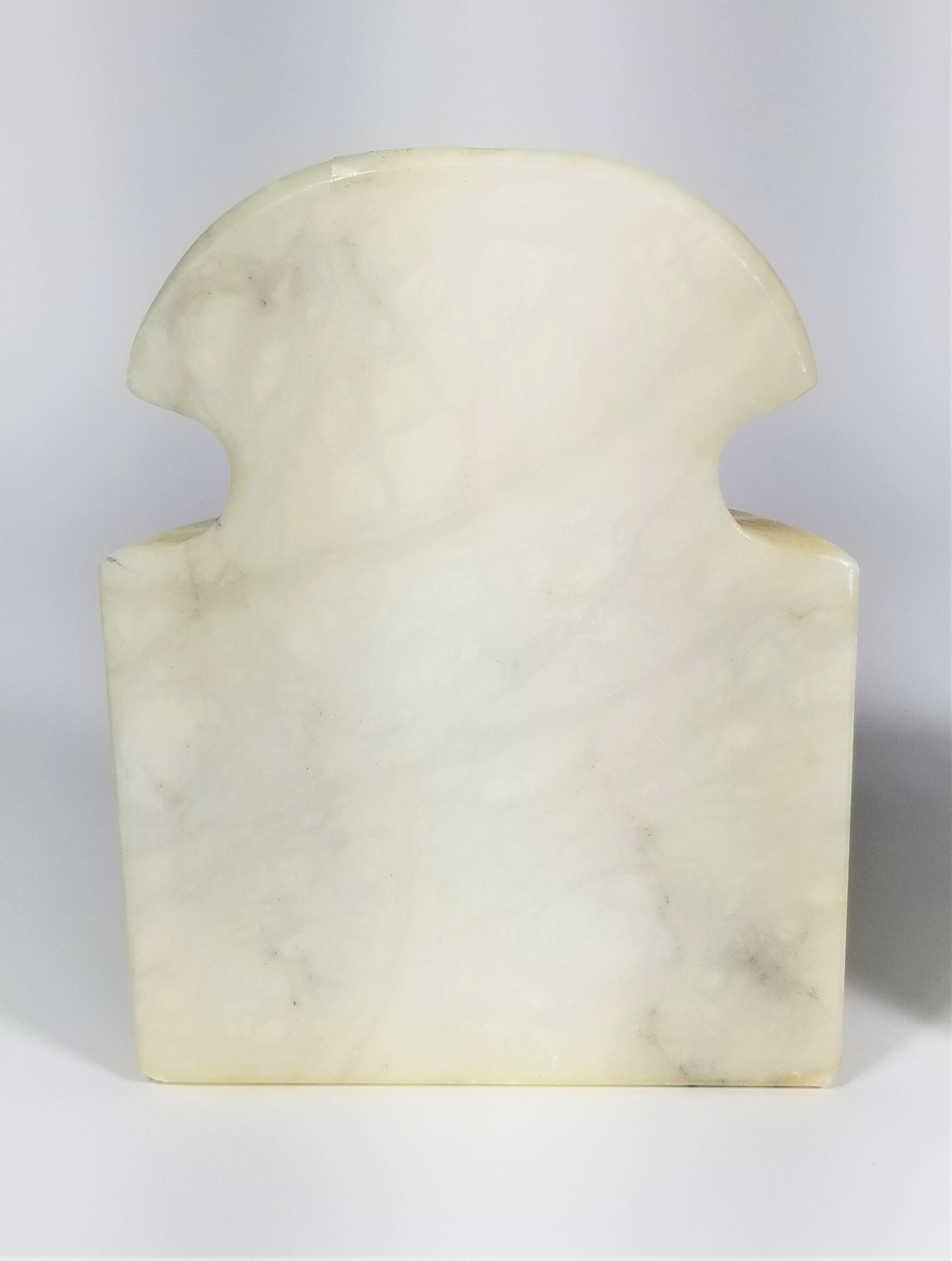 Italian Alabaster Bookends Made in Italy, Mid-Century  5