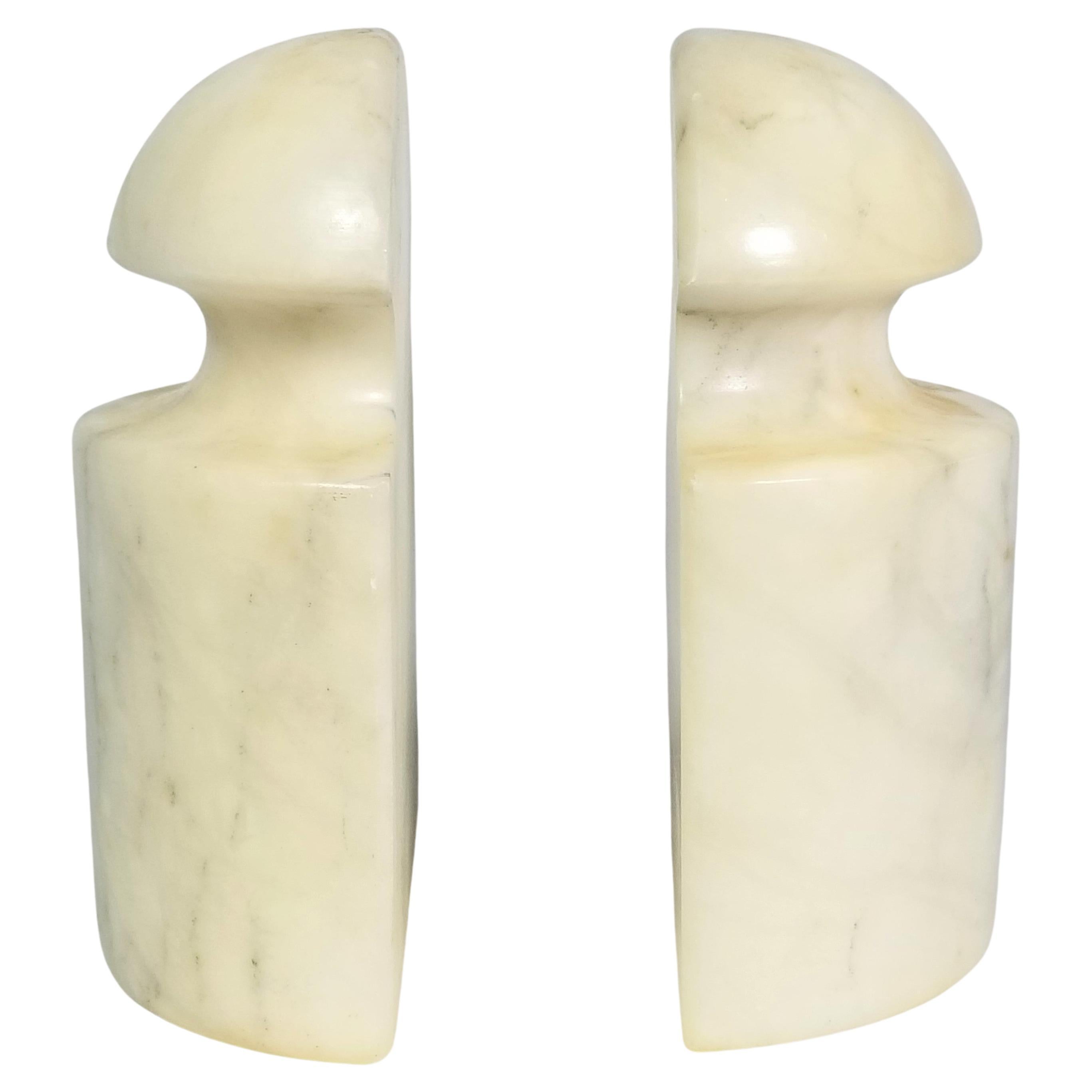 Italian Alabaster Bookends Made in Italy, Mid-Century 