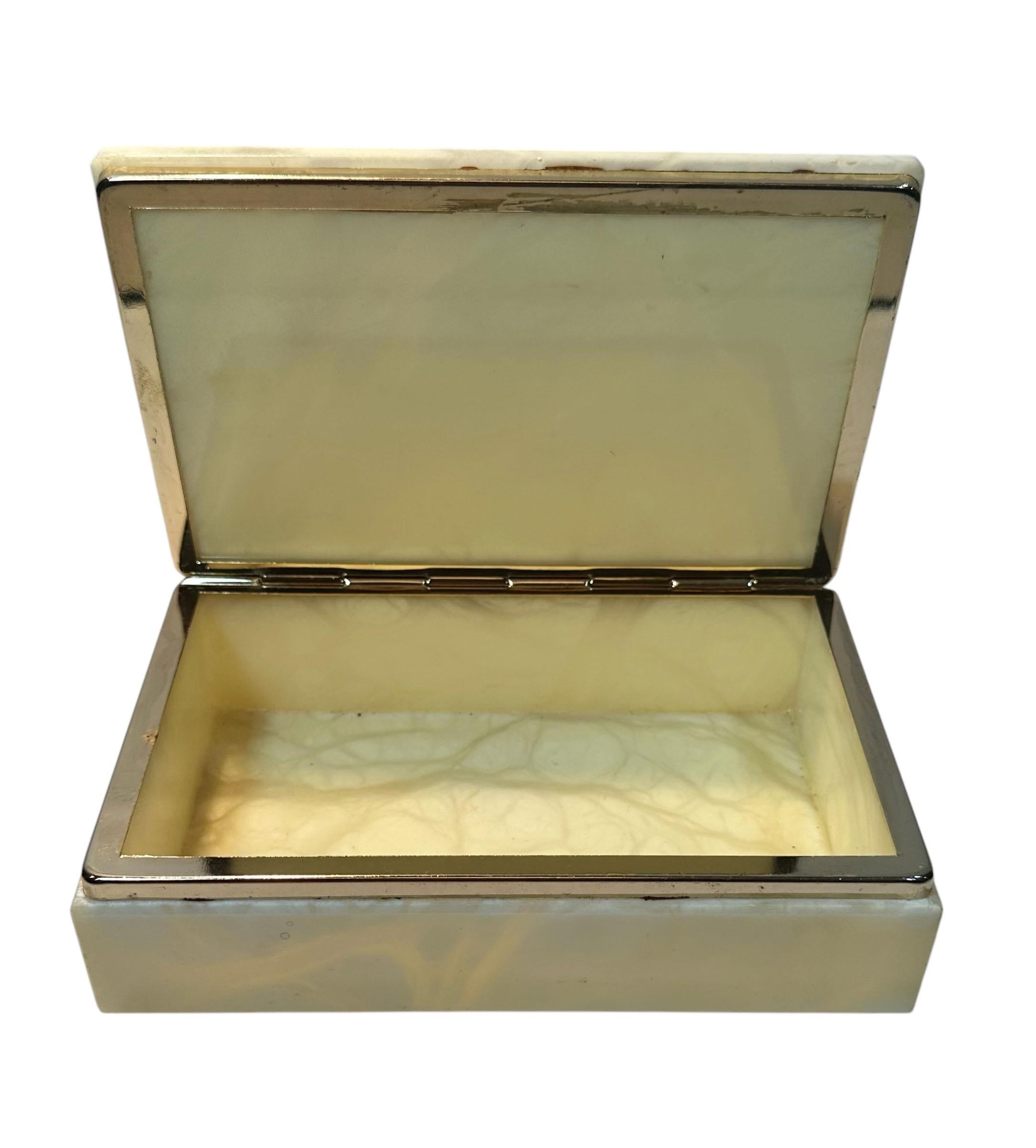Caja de alabastro italiano Latón en venta