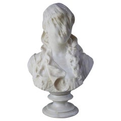Italian Alabaster Bust of Veiled Woman
