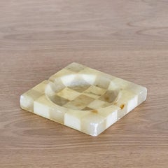 Italian Alabaster Checkered Ashtray