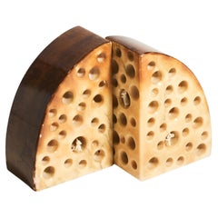Italian Alabaster Cheese Bookends