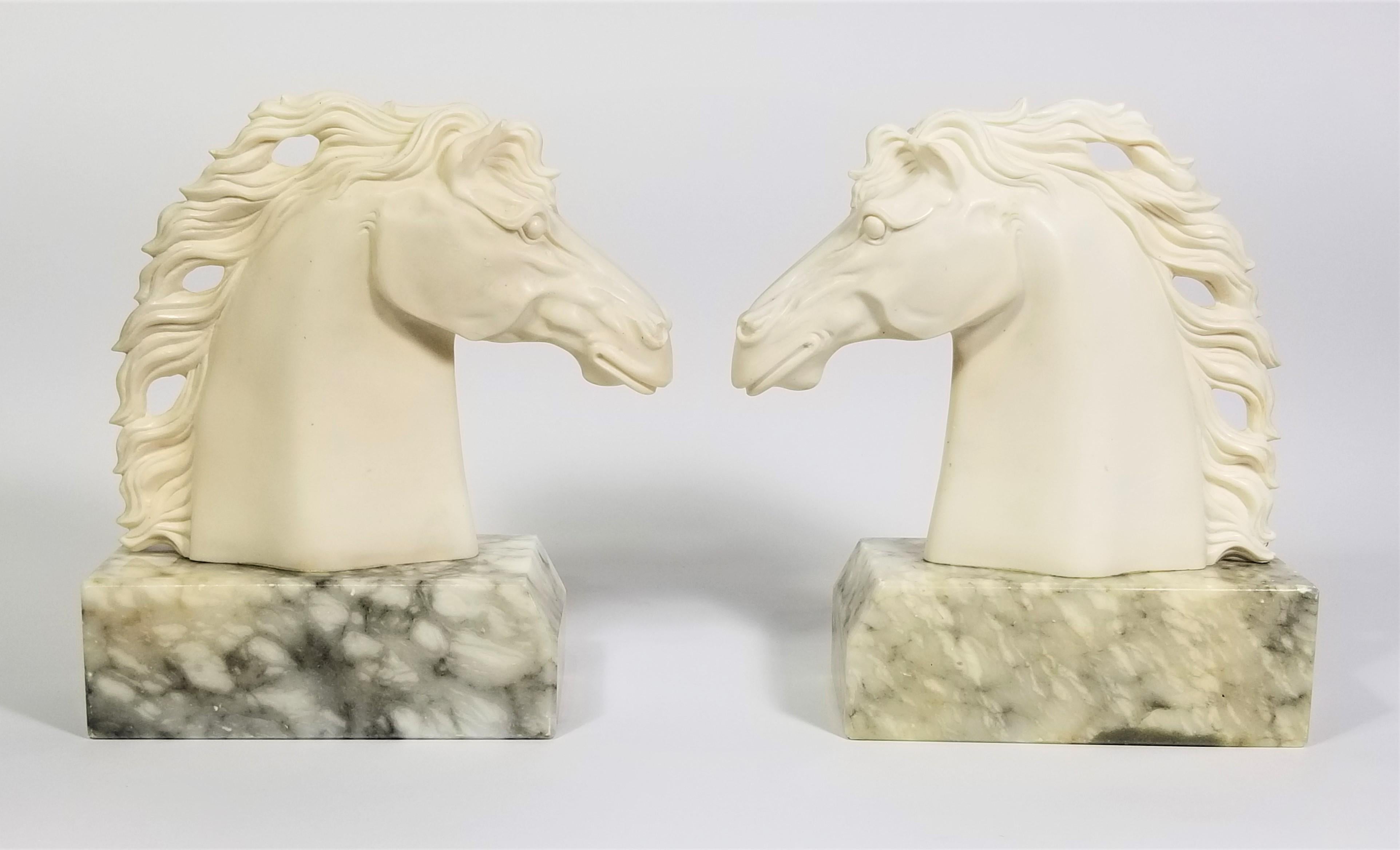 Italian Alabaster Horse Bookends, Made in Italy Mid Century 1970s For Sale 4