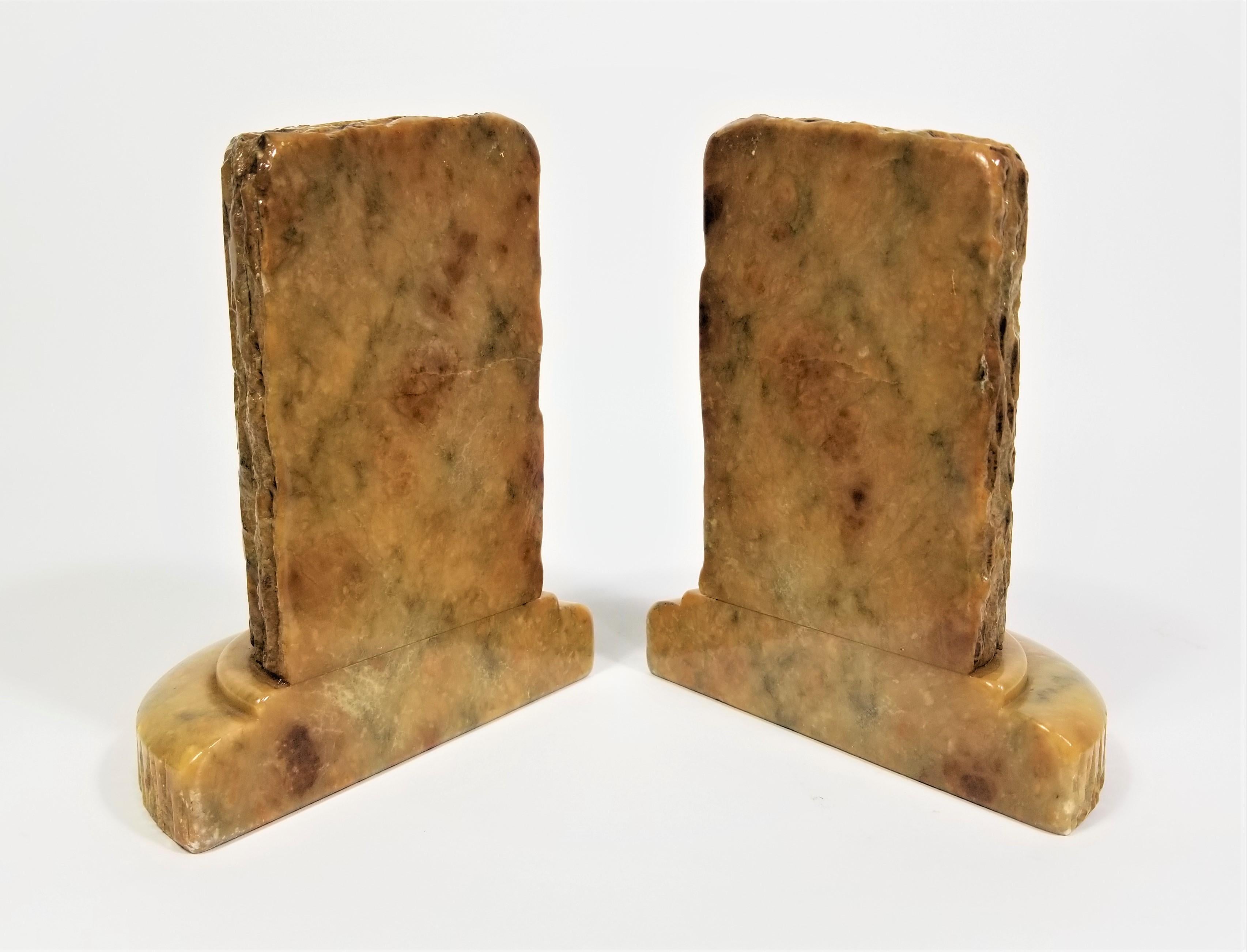Italian Alabaster Marble Column Bookends Made in Italy Mid Century 3