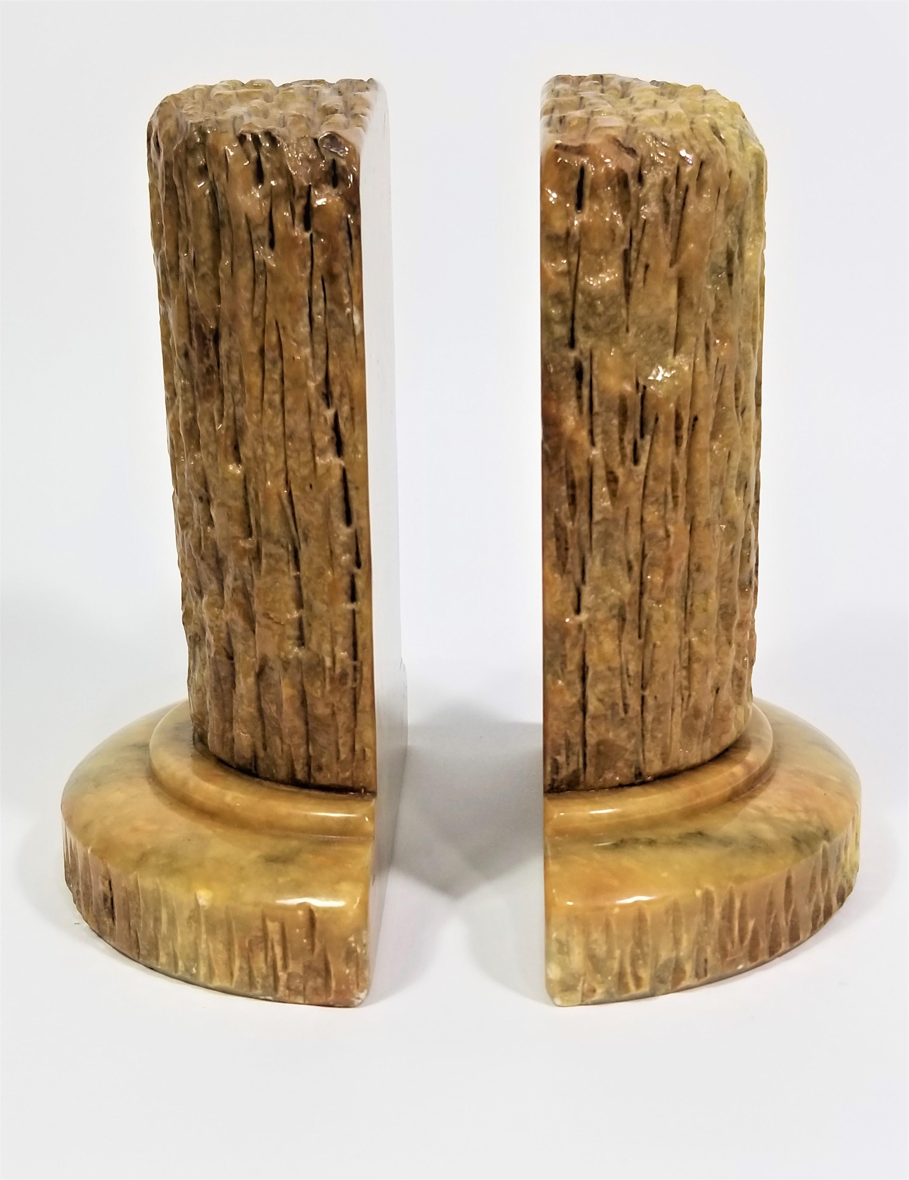 Italian Alabaster Marble Column Bookends Made in Italy Mid Century 11