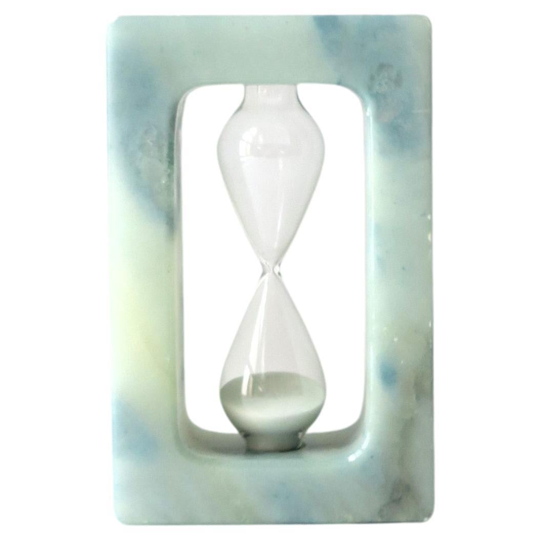 Italian Alabaster Marble Hourglass Timer For Sale