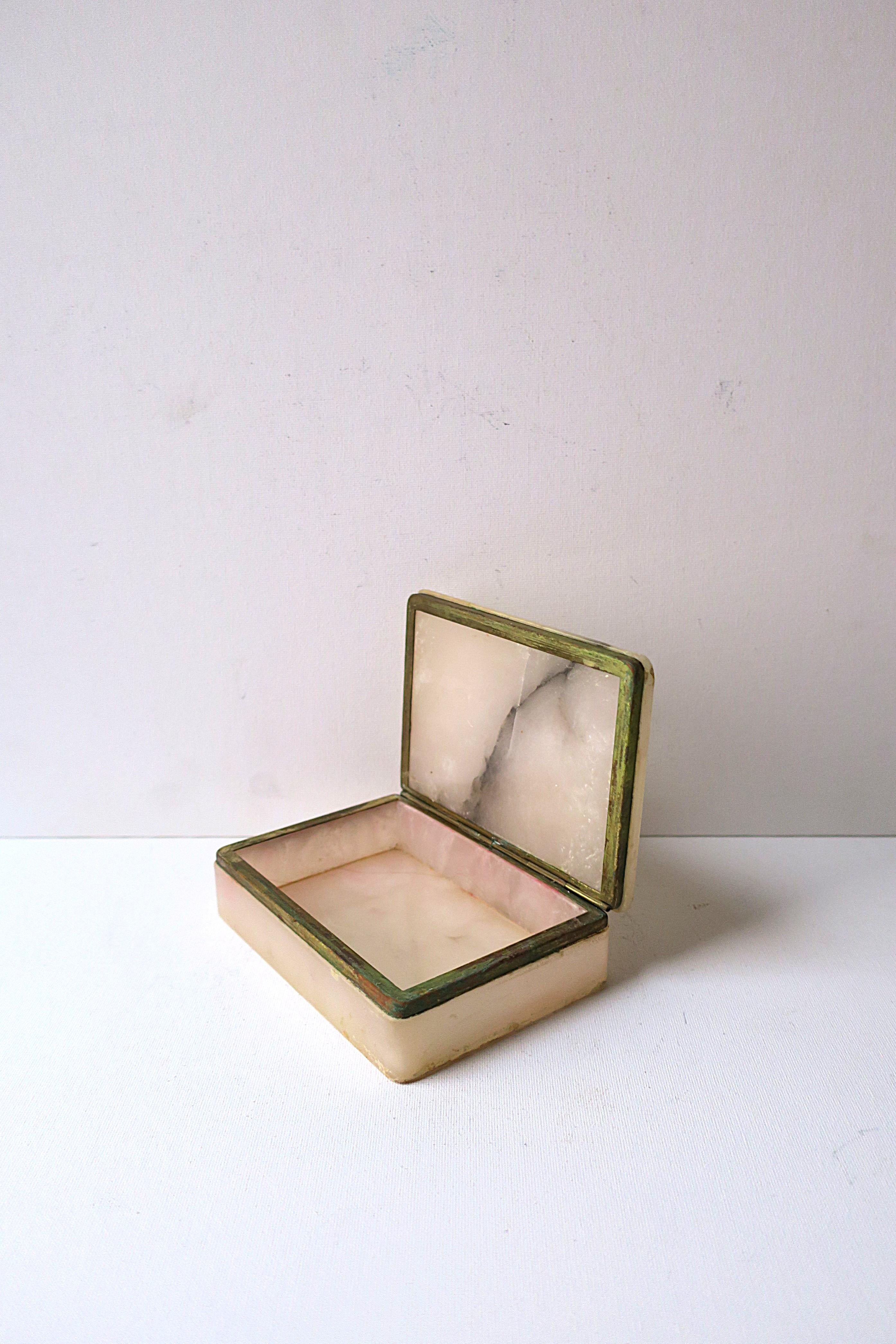 Modern Italian Alabaster Marble Jewelry Box