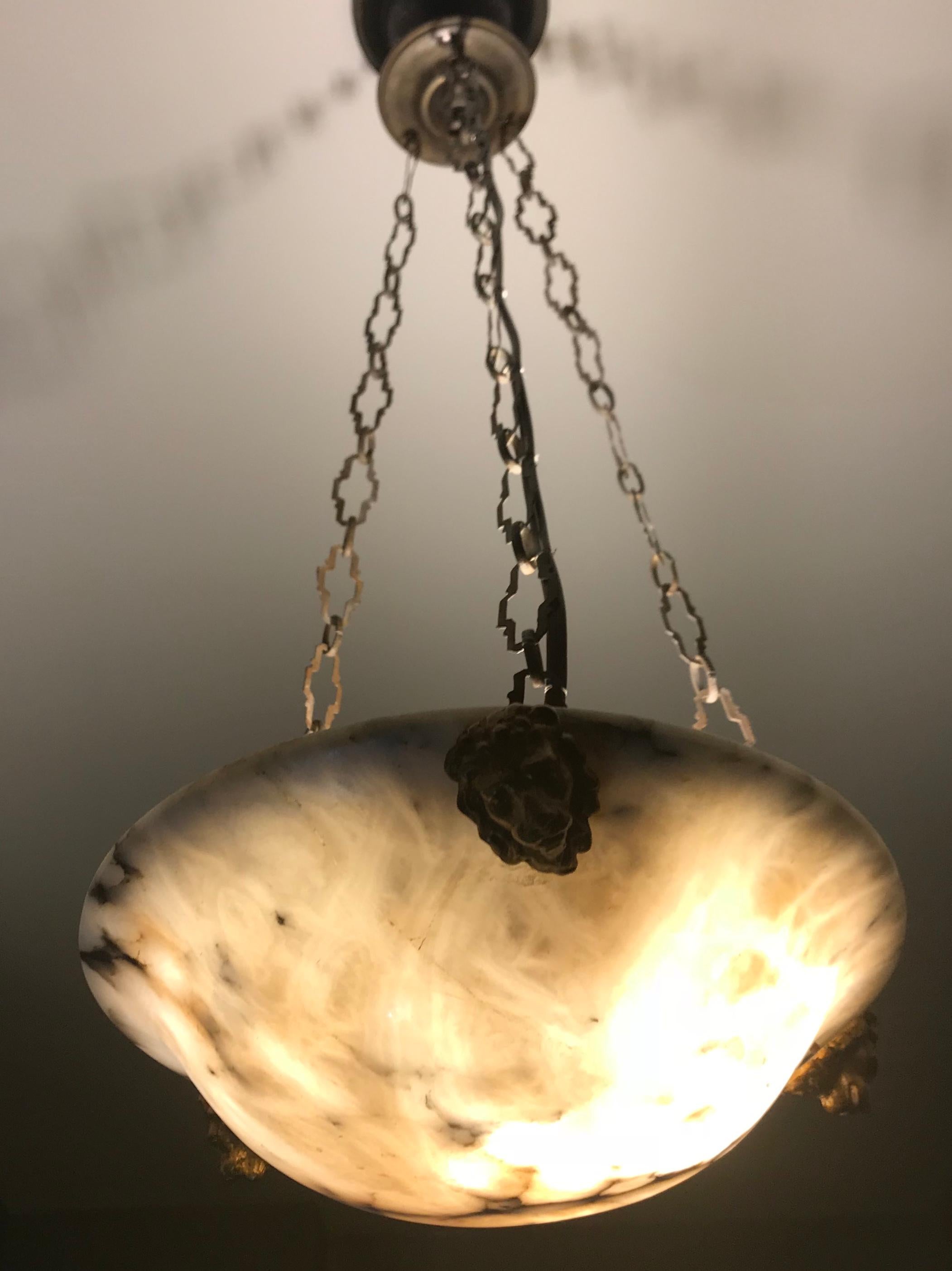 Italian Alabaster Marble Pendant In Good Condition In New York, NY