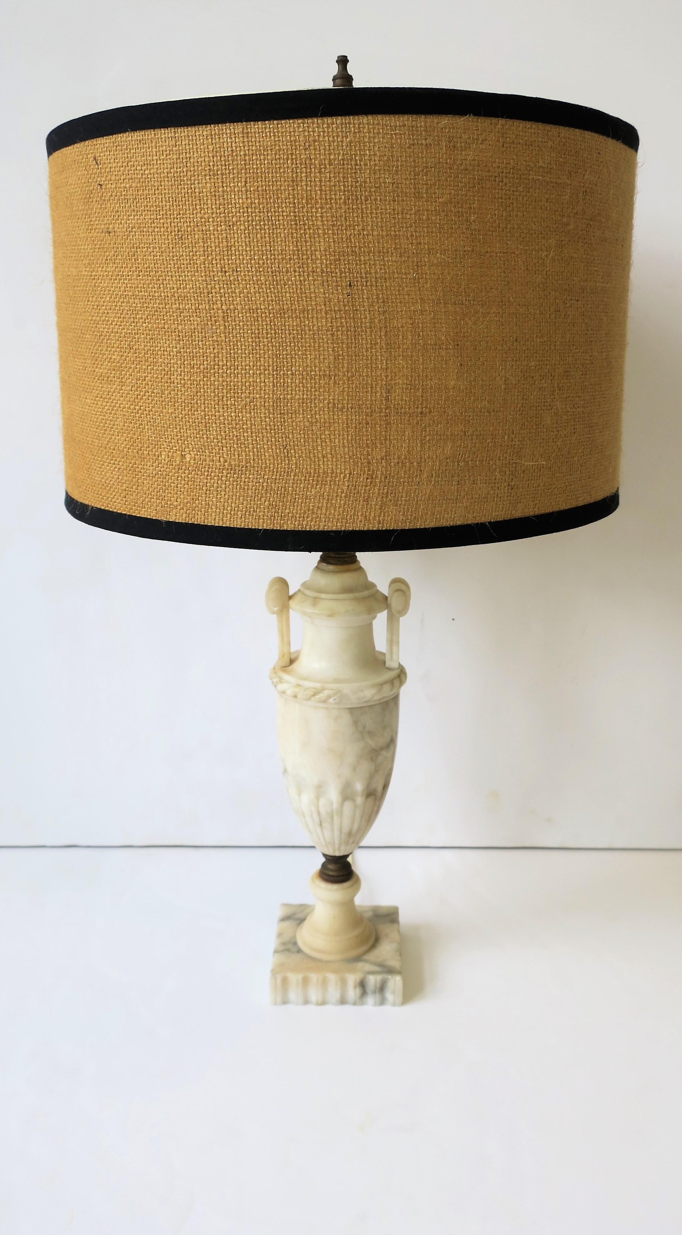 Neoclassical Italian Alabaster Marble Table or Desk Lamp, Italy, 1940s