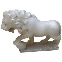 Italian Alabaster Medici Lion Statue
