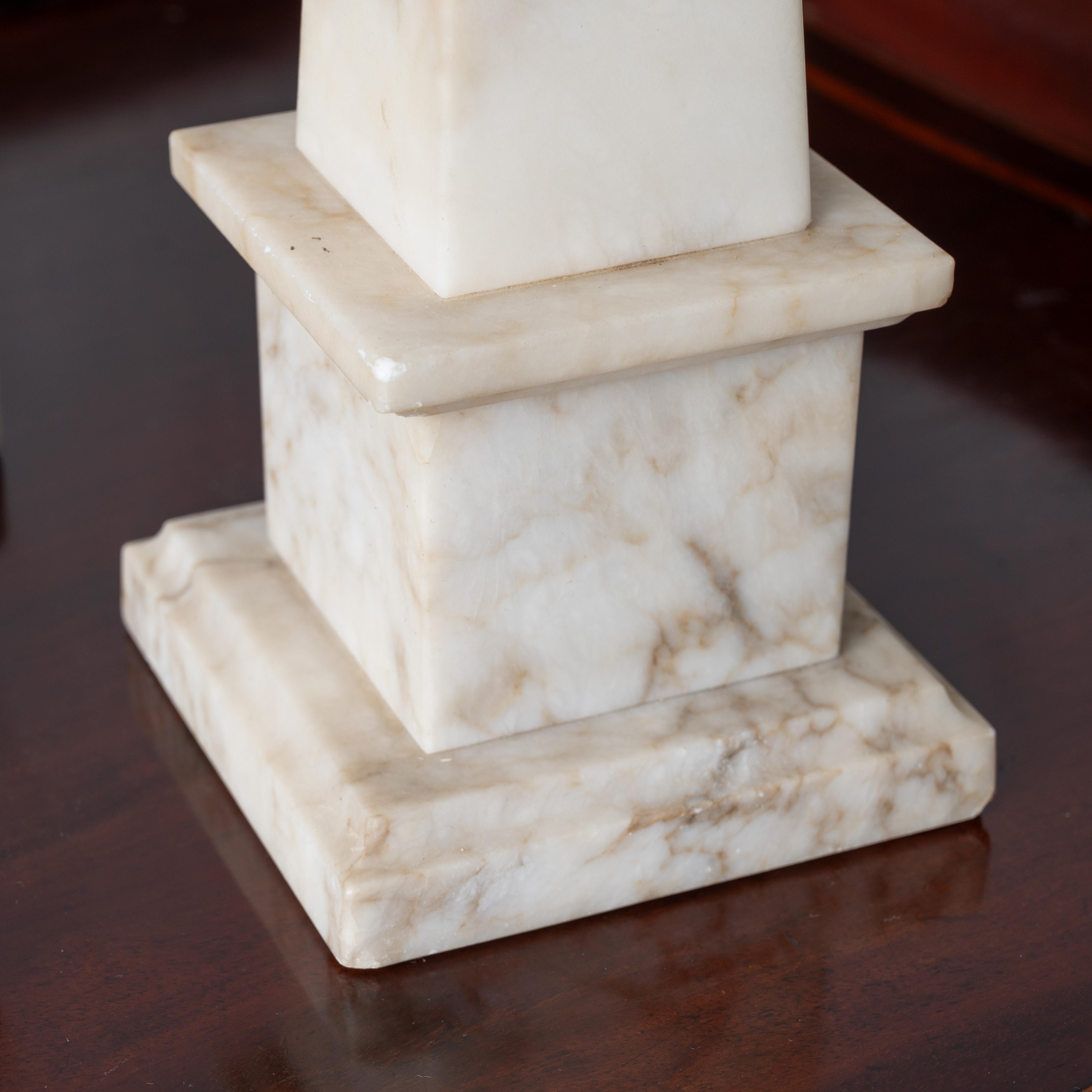 Italian Alabaster Obelisks - A Pair For Sale 2