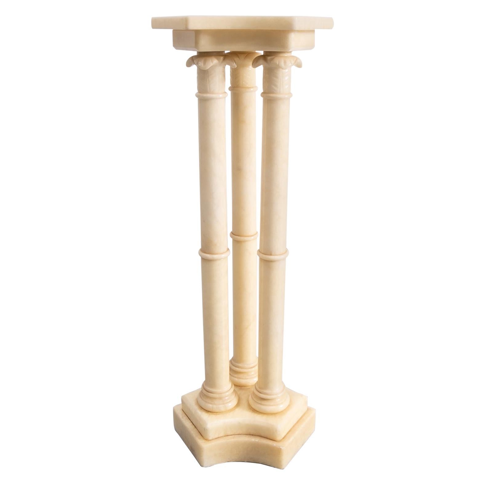 Italian Alabaster Pedestal, 1960s For Sale