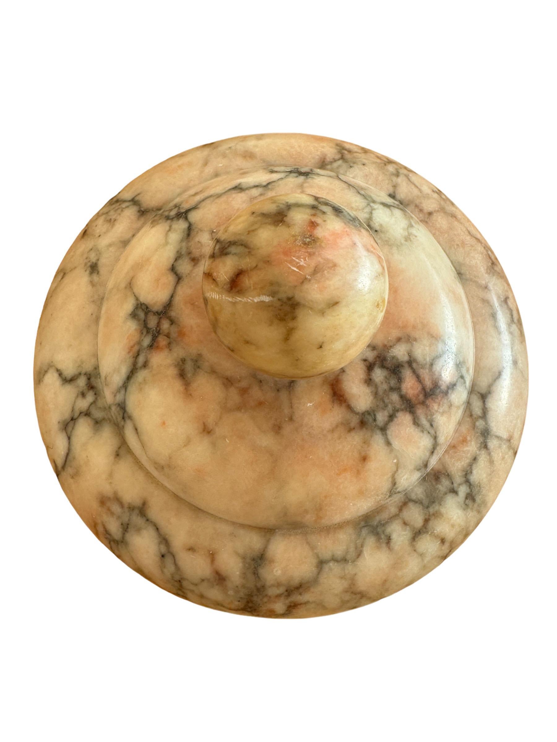 Italian Alabaster Round Box For Sale 2