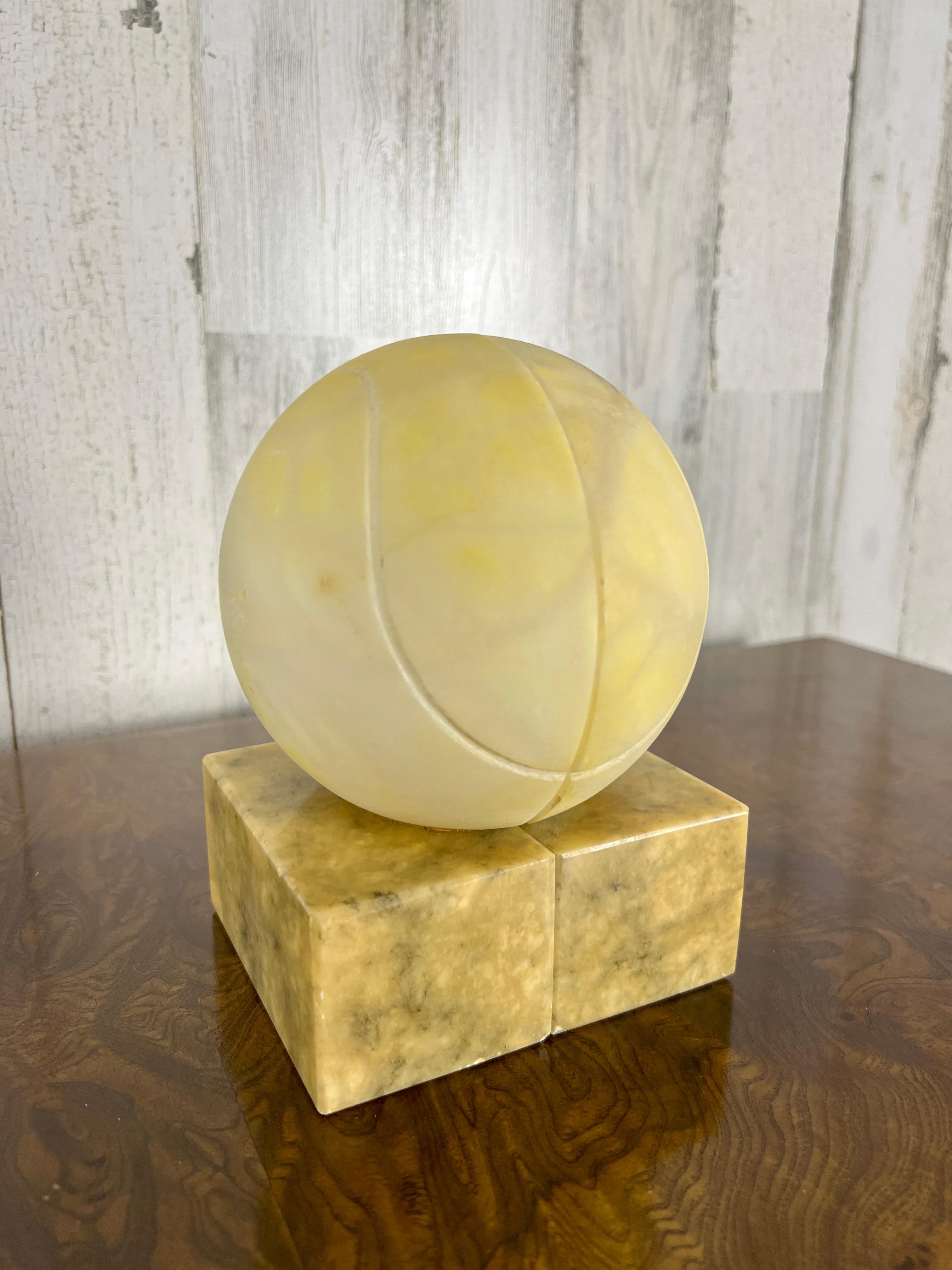 Mid-Century Modern Italian Alabaster Tennis Ball Bookends  For Sale