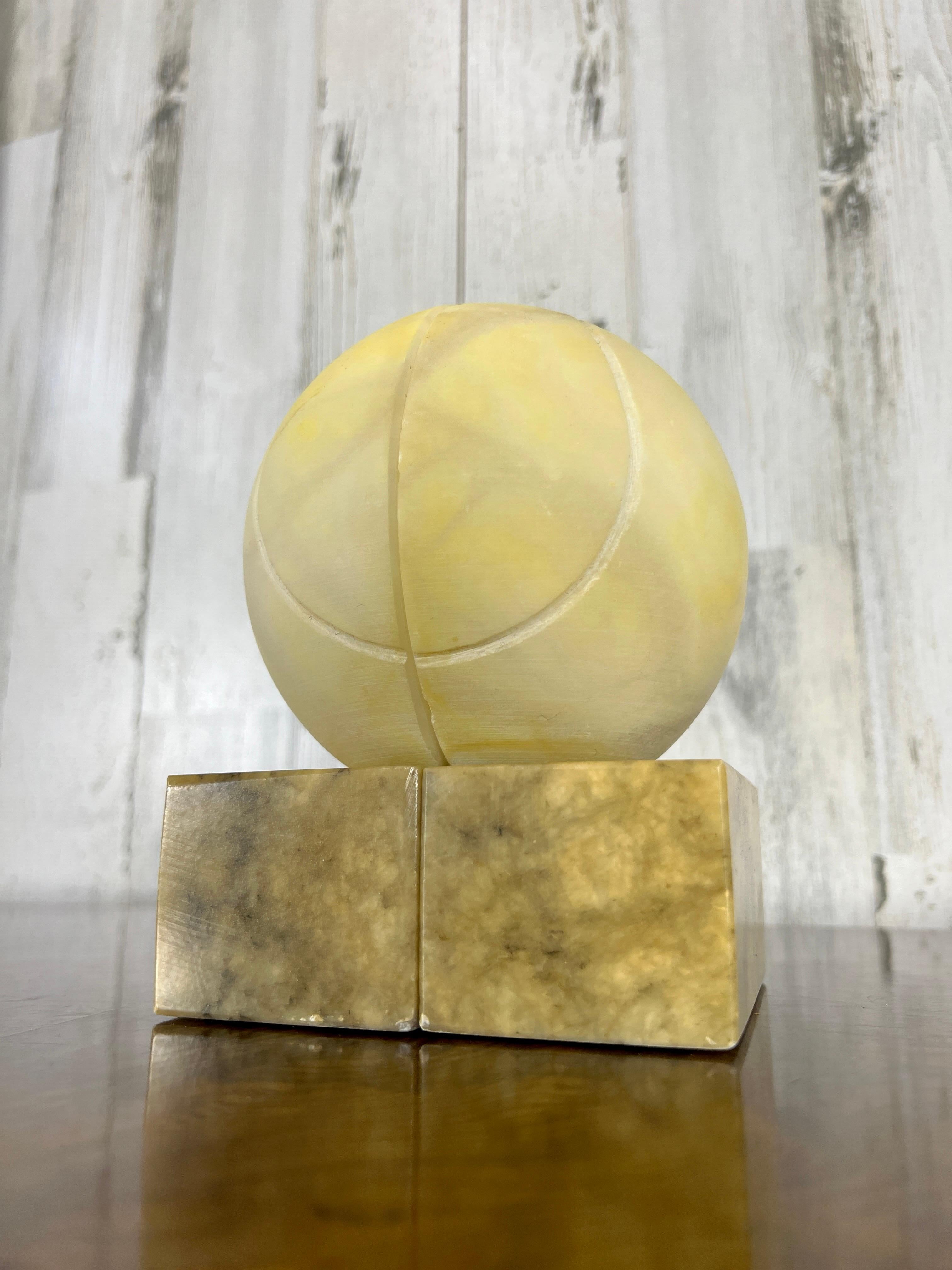 20th Century Italian Alabaster Tennis Ball Bookends  For Sale