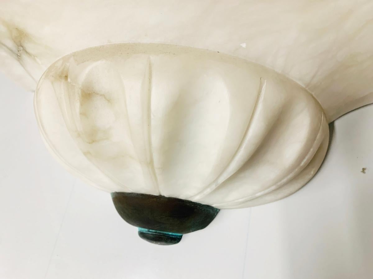 Italian Alabaster Wall Sconce with Bronze Accents 3