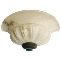 Italian Alabaster Wall Sconce with Bronze Accents