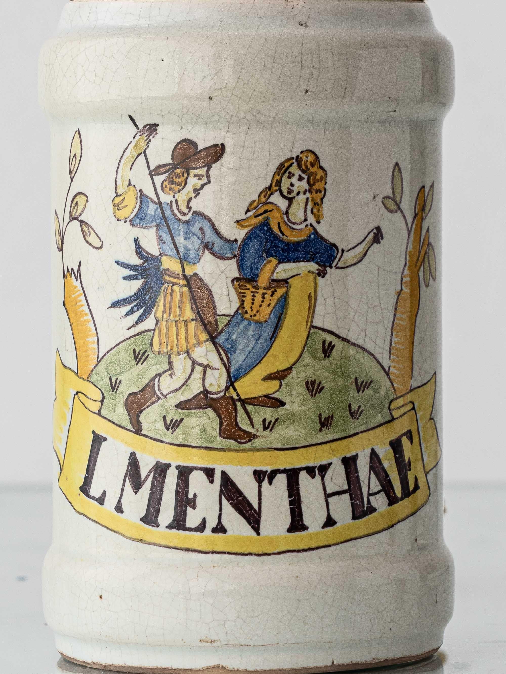 Neorinascimentale Lampada da tavolo italiana a vaso di Albarello, XIX secolo, Rinascimento in vendita