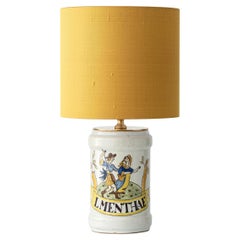 Lampada da tavolo italiana a vaso di Albarello, XIX secolo, Rinascimento