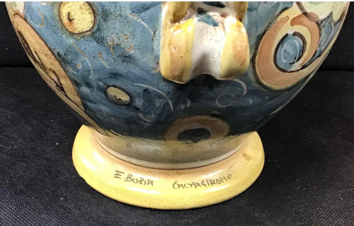 Neoclassical Italian Albarello Jar, hand painted Italian Jug, Majolica For Sale