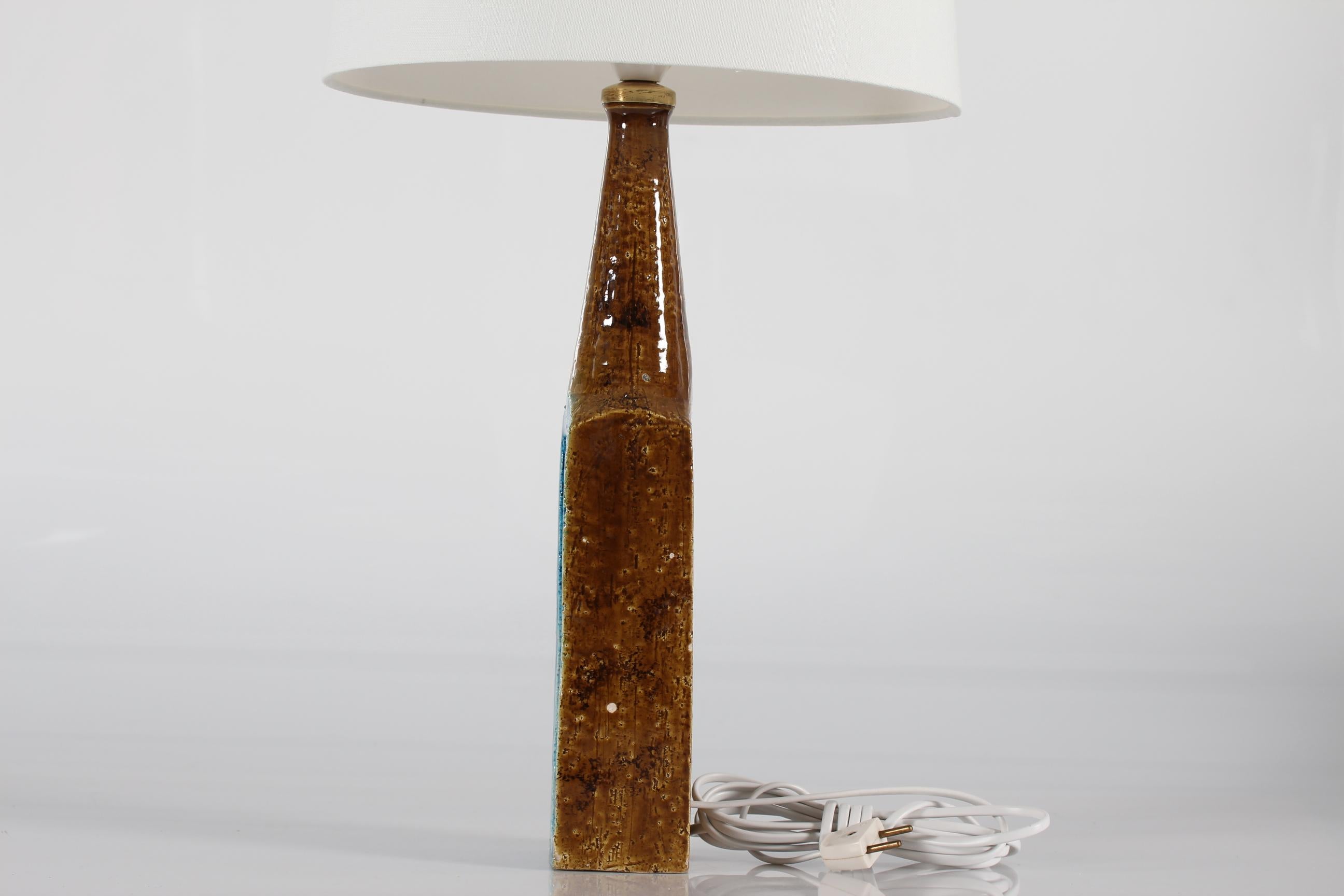 20th Century Italian Aldo Londi for Bitossi Fritte Ceramic Table Lamp Mid-Century Modern