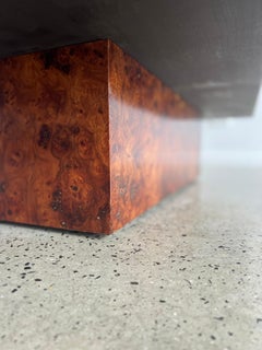 Italian Aldo Tura Burlwood Flooting Platform Coffee Table, 1950