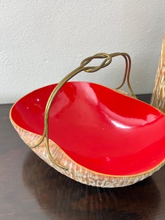 Italian Aldo Tura for Macabo Cusano Hand Carved Basket and Thermos Bottle 1950s
