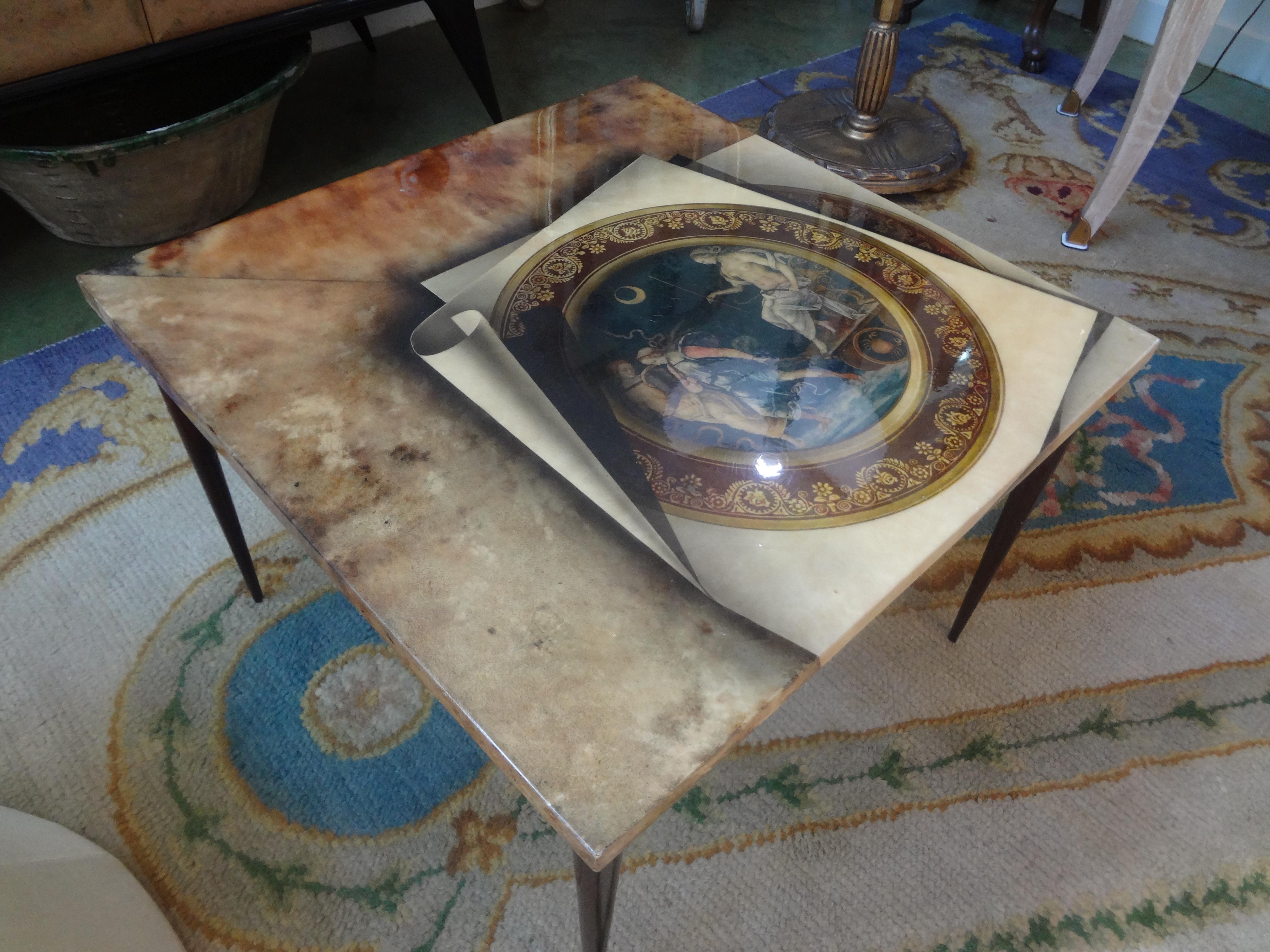 Mid-20th Century Italian Aldo Tura Lacquered Goatskin Table For Sale
