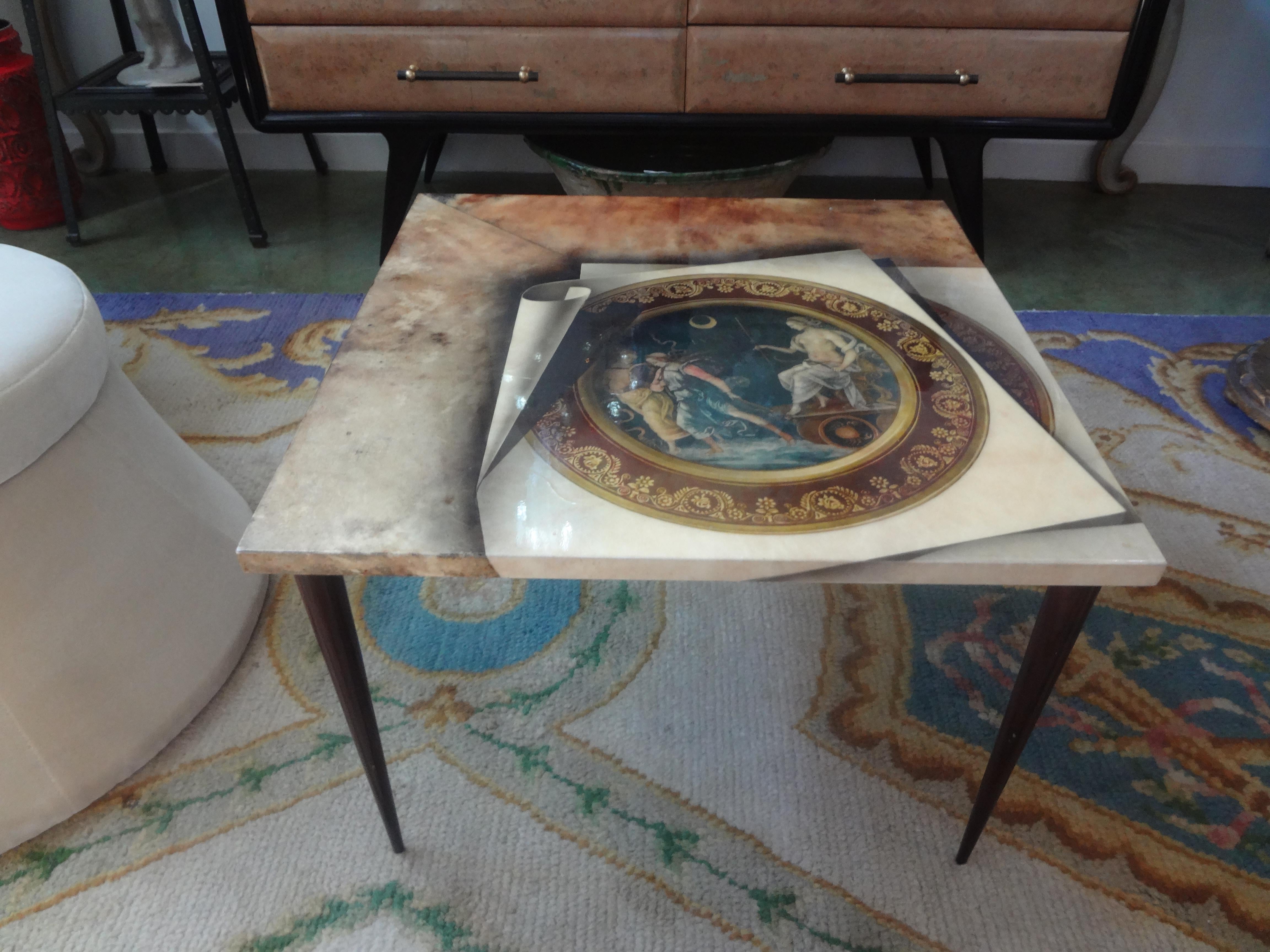 Italian Aldo Tura Lacquered Goatskin Table For Sale 1