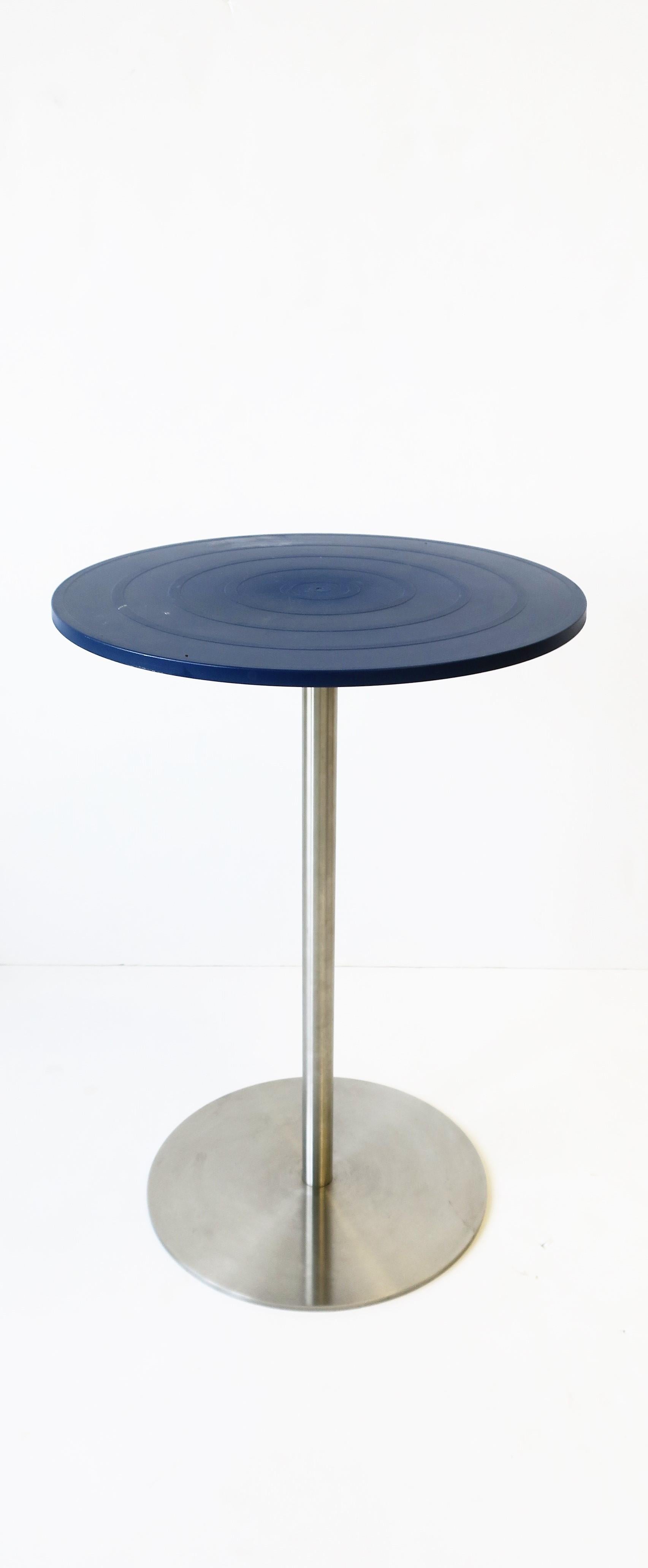 Brushed Postmodern Italian Alessi Side Drinks Table by Designer Jasper Morrison, 1998